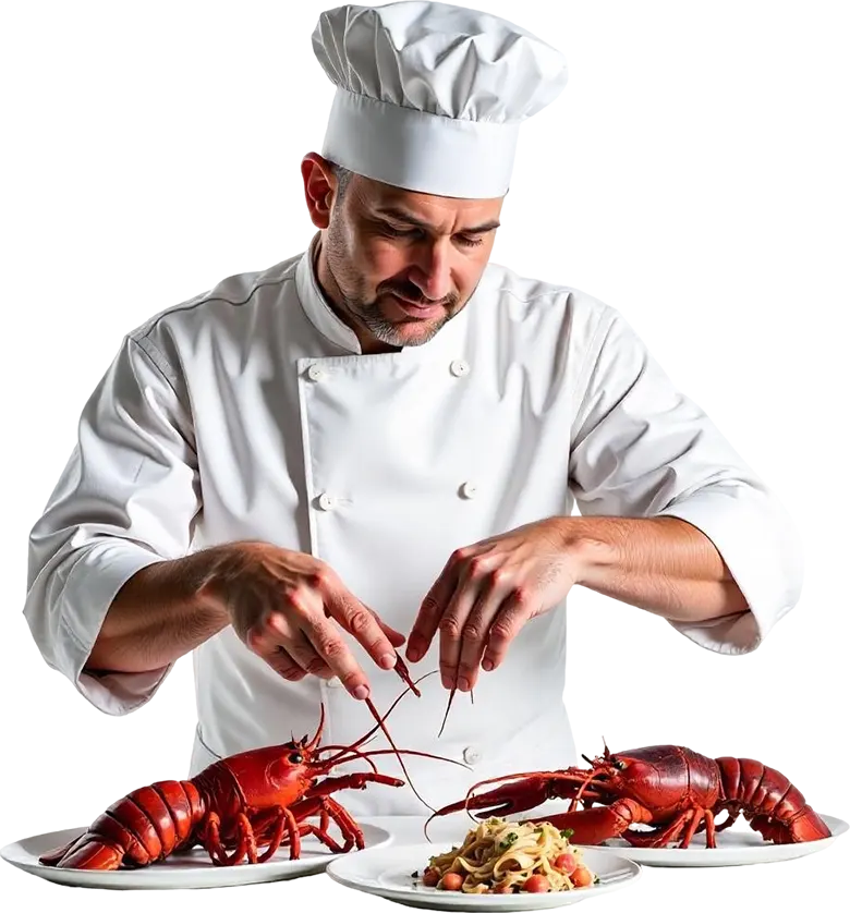chef cooking lobster